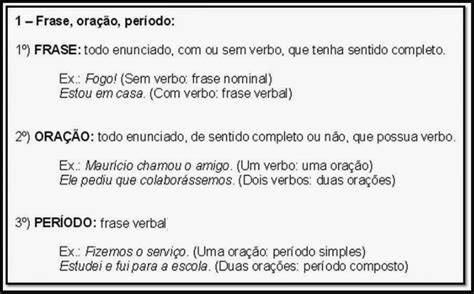 Oracao Frase E Periodo - Com a Palavra, o Português: FRASE, ORAÇÃO, PERÍODO COMPOSTO POR ...
