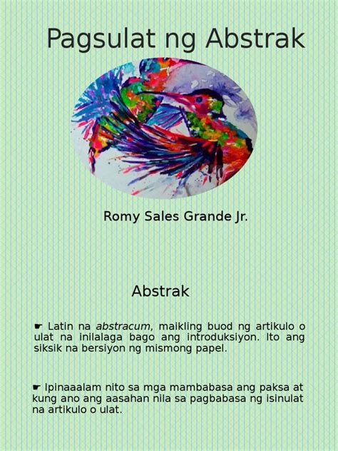 bakit mahalaga ang abstrak sa pagbuo ng isang pananaliksik mahalaga