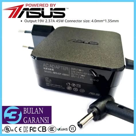 Adaptor Charger Casan Laptop Asus 19v 2 37a 45w 4 0 1 7mm Original X441 X441n X441u X441uv