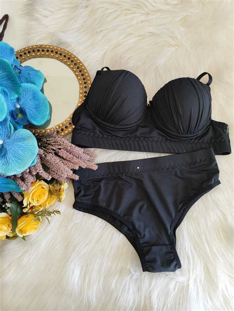 Conjunto P Preto Ref Imp Rio Lingerie
