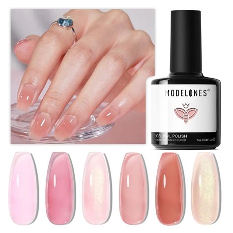 Modelones Hema Free Gel Polish Colors Jelly Gel Polish Nude Pink Gel Neutral Nail Art Design