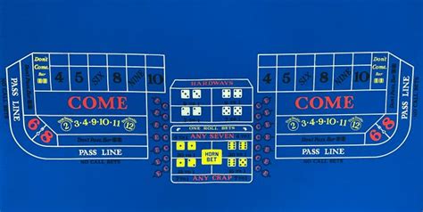 6ft X 62in Craps Double Layout Blue Billiard Cloth