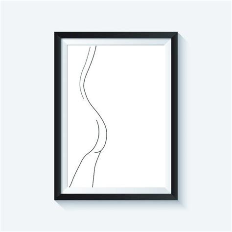 Naked Bottom Print Butt Illustration Ass Line Art Woman Back Printable Female Nudity Poster