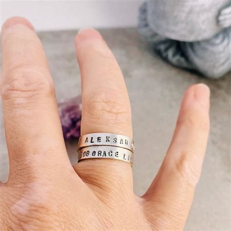 Grandchildren Ring Mothers Rings Hidden Message Ring Etsy Rings For