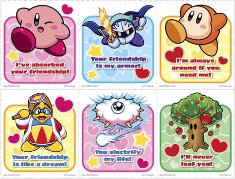 Nintendo Kirby Valentines Day Free Printable Ecard Play Nintendo