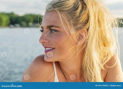 Beautiful Bikini Model Relaxing On A Boat Stock Image Image Of
