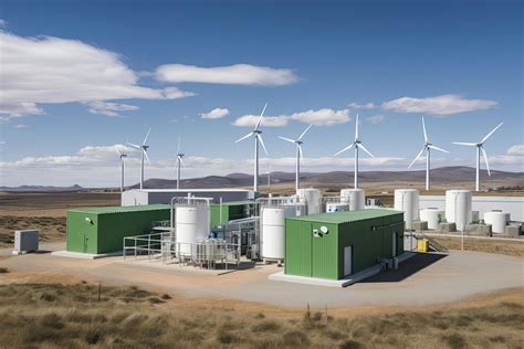 Green Hydrogen renewable energy production facility - green hydrogen gas for clean electricity
