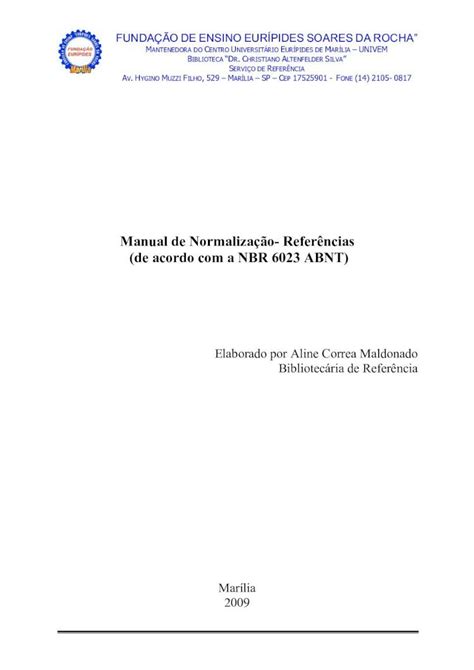 PDF Manual de Normalização Referências de acordo a NBR