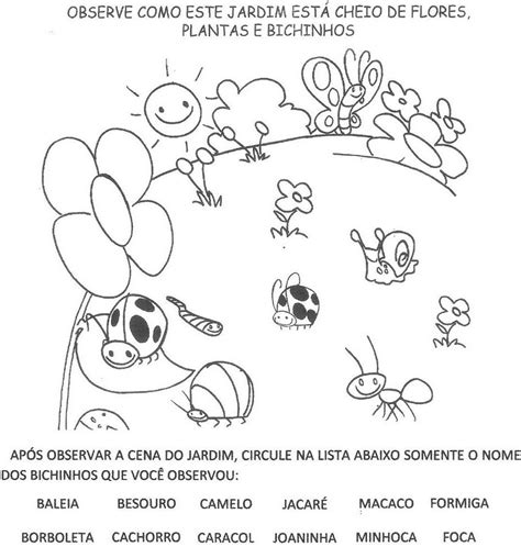 Atividades Bichos De Jardim Educação Infantil - Atividades Bichinhos De Jardim Educação Infantil - RETOEDU