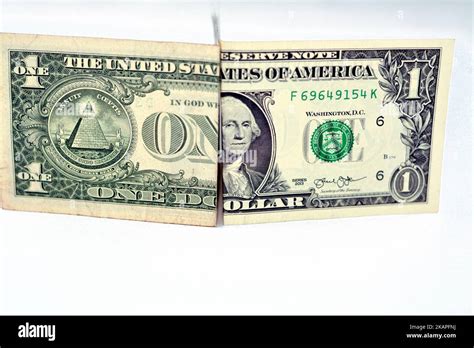 Part Of Obverse And Reverse Sides Of 1 One American Dollar Cash Money