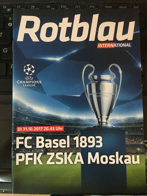 Official Football Programm Champions League Fc Basel Vs Cska