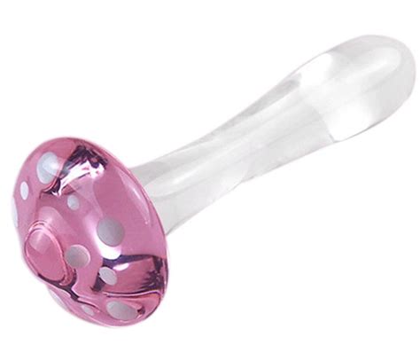 Glass Mushroom Dildo Anal Wand Massager Clear Or Pink Etsy