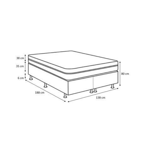 Cama Box Ba Casal Bipartido Sint Tico Bege Colch O Portobel