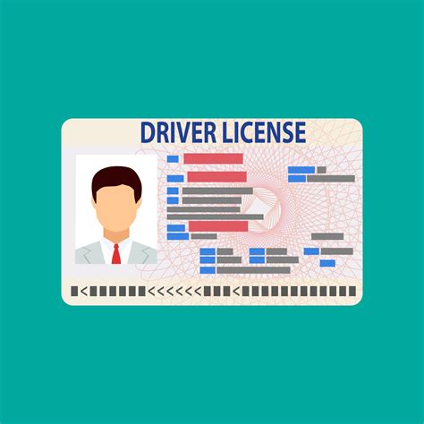 Car driver license identification card with photo. 35883439 Vector Art