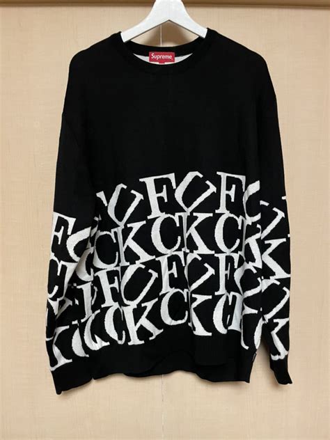 Supreme Fw Fuck Sweater Xl Black Yahoo