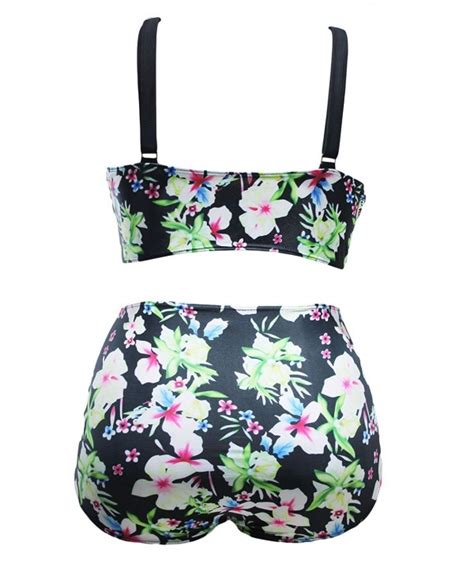 Women S Bikini Set Boho Tropical Floral High Waist Swimsuit Plus Size Swimwear Newest Floral