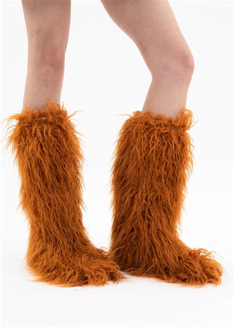 Brown LONG FUR BOOTS – 017 Shop