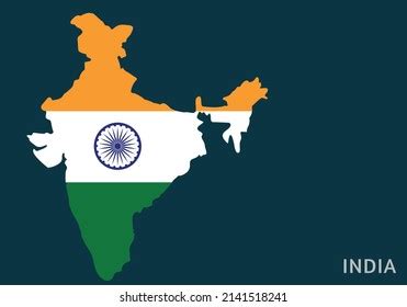 India Map Indian Flag Vector Illustration Stock Vector Royalty Free