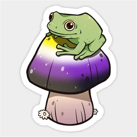 Nonbinary Pride Mushroom Frog Saltuurn Sticker Teepublic