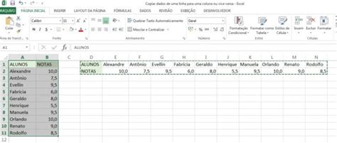 Saiba Como Passar Dados De Uma Coluna Para Uma Linha E Vice Versa