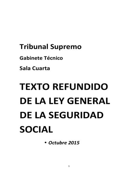 Texto Refundido De La Ley General De La Seguridad