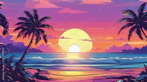 Sunset Tropical Wallpaper Cartoon Page 2 Sunset Cartoon Background