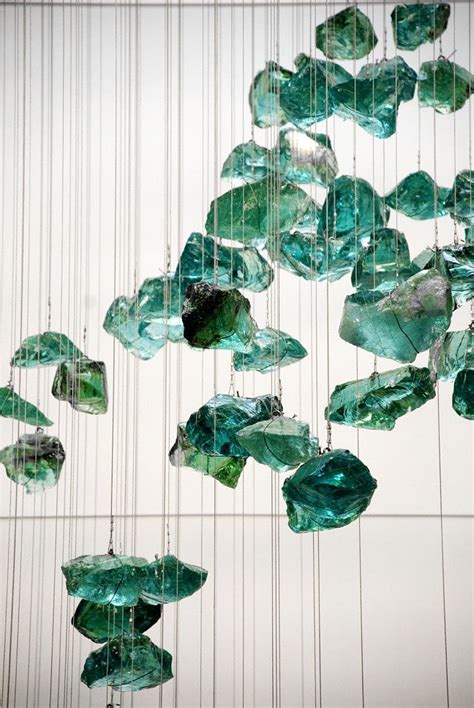 Green Glass Hanging Sculpture For Home Decor