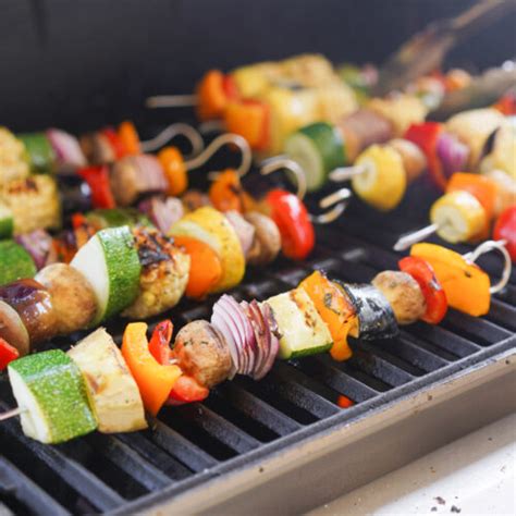 Veggie Kabobs Grilled Vegetable Skewers Hungry Huy