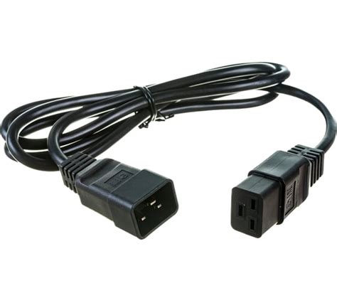 Кабель питания Hyperline PWC-IEC19-IEC20-1.8-BK IEC 320 C19 - IEC 320 ...