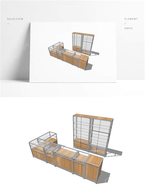 Sketch Master Model Of Shopping Mall Display Cabinet Background, Glass