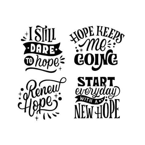 Free Vector Lettering Hope Stickers Collection
