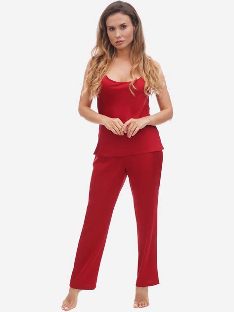 Пижама майка штаны женская шелковая Martelle Lingerie М шелк M Вишневая MAR S