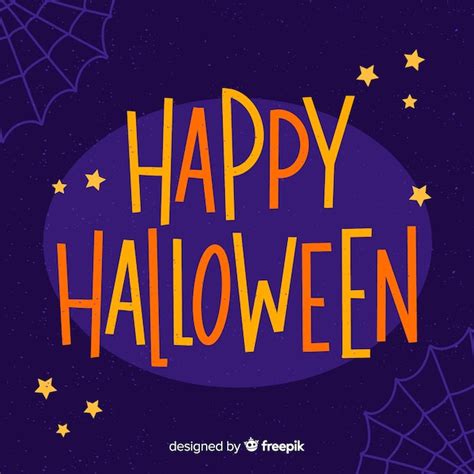 Free Vector Purple Happy Halloween Lettering