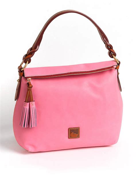 Dooney And Bourke Leather Twist Strap Hobo Bag In Pink Lyst