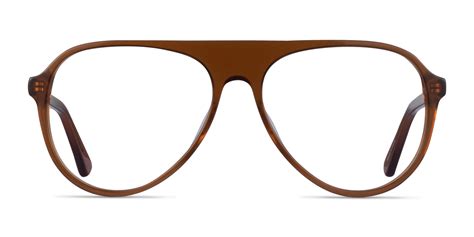 Percussive Aviator Clear Brown Full Rim Eyeglasses Eyebuydirect