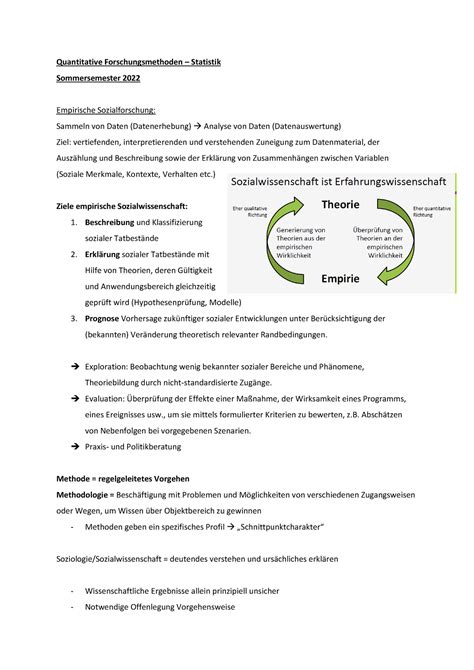 Zusammenfassung Quantitative Forschungsmethoden Quantitative