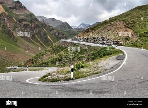 Switzerland Famous Road To Stelvio Pass And Umbrail Pass In Ortler