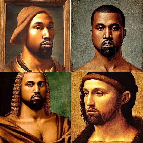 Renaissance Painting Of Kanye West By Leonardo Da Vinci Stable