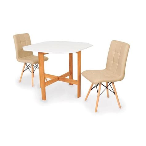 Conjunto Mesa Aparador Branca Cadeiras Gomos Nude Leroy Merlin