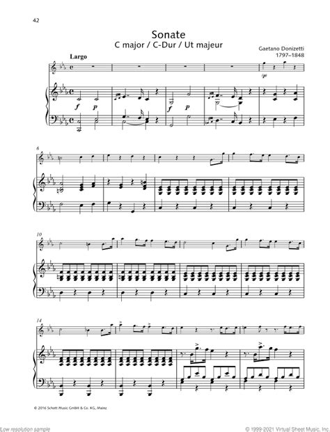 Donizetti Flute Sonata In C Major Sheet Music