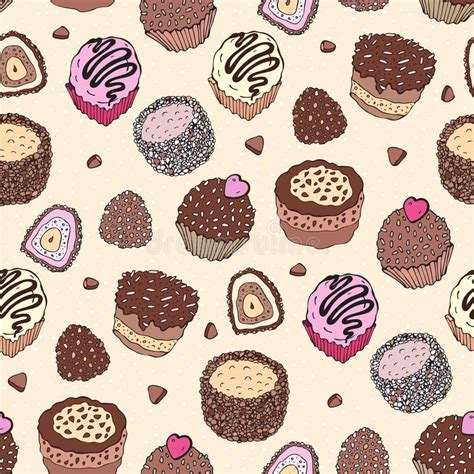 Seamless Cupcake Pattern Stock Vector Illustration Of Glazed