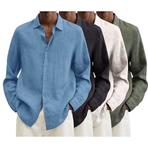 Men S Linen Long Sleeve Shirt