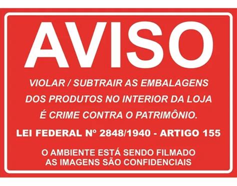 Kit Placas Adesivas Violar Embalagem Crime Supermercado Mercadolivre