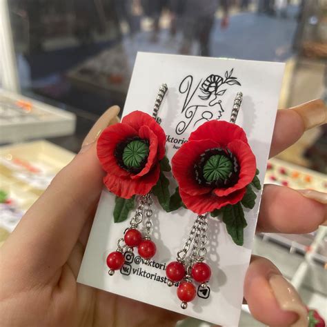 Серьги из полимерной глины с маками в интернет-магазине Ярмарка ...