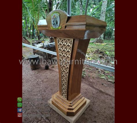 Podium Pidato Jati Terbaru Model Minimalis Jokowi Bawu Furniture