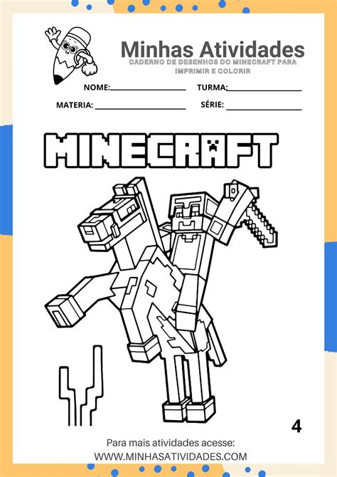 Atividades Do Minecraft Para Colorir