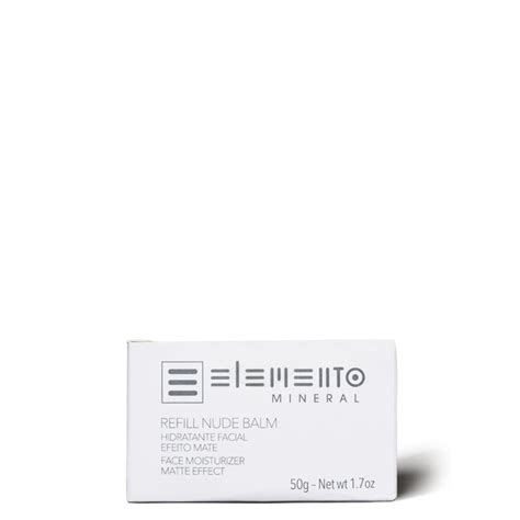Refil Hidratante Facial Nude Balm Mineral Elemento Mineral 50g Creme Masculino Elemento