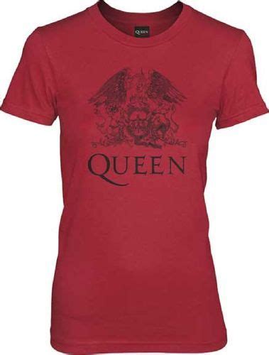 Queen T Shirt Queen Rock Band Crest Logo Women S Red Shirt Classic