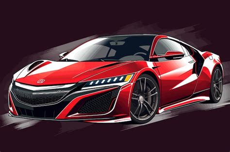 Acura Nsx Sport Car Carro Esportivo Vermelho Carro Esportivo Ilustra O