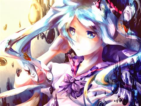 Wallpaper Ilustrasi Gadis Anime Karya Seni Vocaloid Hatsune Miku Mangaka 1600x1200